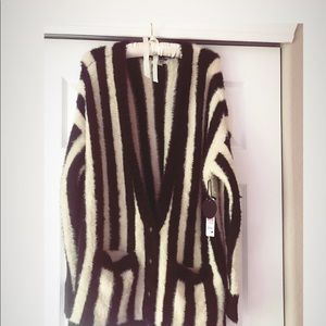 Retro fuzzy cardigan